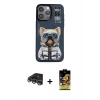 MARSİLYAN™- iPhone 14 Pro Max Kılıf Siluet Modern Özel Seri - Siyah Buffer Cam Ekran Koruyucu + Raze Metal Kamera Lens - GS