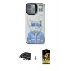 MARSİLYAN™- iPhone 14 Pro Max Kılıf Siluet Modern Özel Seri - Siyah Buffer Cam Ekran Koruyucu + Raze Metal Kamera Lens - GS