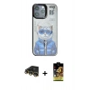 MARSİLYAN™- iPhone 14 Pro Max Kılıf Siluet Modern Özel Seri - Siyah Buffer Cam Ekran Koruyucu + Raze Metal Kamera Lens - GD