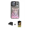 MARSİLYAN™- iPhone 14 Pro Max Kılıf Siluet Modern Özel Seri - Siyah Buffer Cam Ekran Koruyucu + Raze Metal Kamera Lens - GS