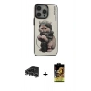 MARSİLYAN™- iPhone 14 Pro Max Kılıf Siluet Modern Özel Seri - Siyah Buffer Cam Ekran Koruyucu + Raze Metal Kamera Lens - GS