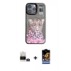 MARSİLYAN™- iPhone 14 Pro Max Kılıf Siluet Modern Özel Seri - Siyah Buffer Hayalet Cam Ekran Koruyucu + Bilvis Titan Kamera Lens - GD