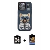 MARSİLYAN™- iPhone 14 Pro Max Kılıf Siluet Modern Özel Seri - Siyah Buffer Hayalet Cam Ekran Koruyucu + PVD Metal Kamera Lens - TU