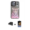 MARSİLYAN™- iPhone 14 Pro Max Kılıf Siluet Modern Özel Seri - Siyah Buffer Hayalet Cam Ekran Koruyucu + Raze Metal Kamera Lens - GS