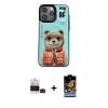 MARSİLYAN™- iPhone 14 Pro Max Kılıf Siluet Modern Özel Seri - Siyah Buffer Hayalet Cam Ekran Koruyucu + Siyah Bilvis Titan Kamera Lens