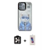 MARSİLYAN™- iPhone 14 Pro Max Kılıf Siluet Modern Özel Seri - Siyah Joko 5D Cam + Turuncu PVD Metal Kamera Lens