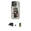 MARSİLYAN™- iPhone 14 Pro Max Kılıf Siluet Modern Özel Seri - Siyah Joko Magic 5D Hayalet Cam + Raze Metal Kamera Lens - GS