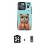 MARSİLYAN™- iPhone 14 Pro Max Kılıf Siluet Modern Özel Seri - Siyah Joko Magic 5D Hayalet Cam + PVD Metal Kamera Lens - TU