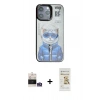 MARSİLYAN™- iPhone 14 Pro Max Kılıf Siluet Modern Özel Seri - Siyah Mat Seramik Nano Ekran Koruyucu + Bilvis Titan Kamera Lens - GS