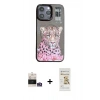 MARSİLYAN™- iPhone 14 Pro Max Kılıf Siluet Modern Özel Seri - Siyah Mat Seramik Nano Ekran Koruyucu + Bilvis Titan Kamera Lens - GS