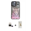 MARSİLYAN™- iPhone 14 Pro Max Kılıf Siluet Modern Özel Seri - Siyah Mat Seramik Nano Ekran Koruyucu + Bilvis Titan Kamera Lens - GD