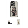 MARSİLYAN™- iPhone 14 Pro Max Kılıf Siluet Modern Özel Seri - Siyah Mat Seramik Nano Ekran Koruyucu + Bilvis Titan Kamera Lens - GS