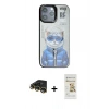 MARSİLYAN™- iPhone 14 Pro Max Kılıf Siluet Modern Özel Seri - Siyah Mat Seramik Nano Ekran Koruyucu + Raze Metal Kamera Lens - GD