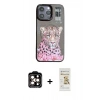 MARSİLYAN™- iPhone 14 Pro Max Kılıf Siluet Modern Özel Seri - Siyah Mat Seramik Nano Ekran Koruyucu + PVD Metal Kamera Lens - TU