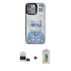 MARSİLYAN™- iPhone 14 Pro Max Kılıf Siluet Modern Özel Seri - Siyah Polymer Nano Ekran Koruyucu + Bilvis Titan Kamera Lens - SH