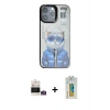 MARSİLYAN™- iPhone 14 Pro Max Kılıf Siluet Modern Özel Seri - Siyah Polymer Nano Ekran Koruyucu + Bilvis Titan Kamera Lens - GD