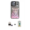 MARSİLYAN™- iPhone 14 Pro Max Kılıf Siluet Modern Özel Seri - Siyah Polymer Nano Ekran Koruyucu + Bilvis Titan Kamera Lens - GS
