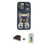 MARSİLYAN™- iPhone 14 Pro Max Kılıf Siluet Modern Özel Seri - Siyah Polymer Nano Ekran Koruyucu + Raze Metal Kamera Lens - GD