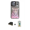 MARSİLYAN™- iPhone 14 Pro Max Kılıf Siluet Modern Özel Seri - Siyah Polymer Nano Ekran Koruyucu + Raze Metal Kamera Lens - GD