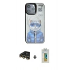 MARSİLYAN™- iPhone 14 Pro Max Kılıf Siluet Modern Özel Seri - Siyah Polymer Nano Ekran Koruyucu + Raze Metal Kamera Lens - GD