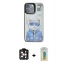MARSİLYAN™- iPhone 14 Pro Max Kılıf Siluet Modern Özel Seri - Siyah Polymer Nano Ekran Koruyucu + PVD Metal Kamera Lens - TU