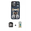 MARSİLYAN™- iPhone 14 Pro Max Kılıf Siluet Modern Özel Seri - Siyah Polymer Nano Ekran Koruyucu + PVD Metal Kamera Lens - TU