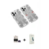 MARSİLYAN™- iPhone 14 Pro Max Kılıf Ufuk Doku Prime - Şeffaf Pasifik Cam Ekran Koruyucu + Bilvis Titan Kamera Lens - SH