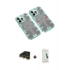 MARSİLYAN™- iPhone 14 Pro Max Kılıf Ufuk Doku Prime - Şeffaf Pasifik Cam Ekran Koruyucu + Raze Metal Kamera Lens - GD