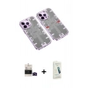 MARSİLYAN™- iPhone 14 Pro Max Kılıf Ufuk Doku Prime - Şeffaf Pasifik Cam Ekran Koruyucu + Bilvis Titan Kamera Lens - SH