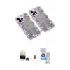 MARSİLYAN™- iPhone 14 Pro Max Kılıf Ufuk Doku Prime - Şeffaf Royal Nano Ekran Koruyucu + Bilvis Titan Kamera Lens - GD