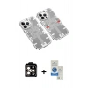 MARSİLYAN™- iPhone 14 Pro Max Kılıf Ufuk Doku Prime - Şeffaf Royal Nano Ekran Koruyucu + PVD Metal Kamera Lens - TU