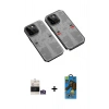 MARSİLYAN™- iPhone 14 Pro Max Kılıf Ufuk Doku Prime - Siyah 18D Cam Ekran Koruyucu + Bilvis Titan Kamera Lens - GS