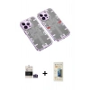 MARSİLYAN™- iPhone 14 Pro Max Kılıf Ufuk Doku Prime - Siyah 6D Mat Seramik Hayalet Nano Ekran Koruyucu + Bilvis Titan Kamera Lens - GS
