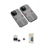 MARSİLYAN™- iPhone 14 Pro Max Kılıf Ufuk Doku Prime - Siyah 6D Mat Seramik Hayalet Nano Ekran Koruyucu + Bilvis Titan Kamera Lens - GS