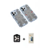 MARSİLYAN™- iPhone 14 Pro Max Kılıf Ufuk Doku Prime - Siyah 6D Mat Seramik Hayalet Nano Ekran Koruyucu + PVD Metal Kamera Lens - TU