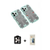 MARSİLYAN™- iPhone 14 Pro Max Kılıf Ufuk Doku Prime - Siyah 6D Mat Seramik Hayalet Nano Ekran Koruyucu + PVD Metal Kamera Lens - TU