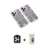 MARSİLYAN™- iPhone 14 Pro Max Kılıf Ufuk Doku Prime - Siyah 6D Mat Seramik Hayalet Nano Ekran Koruyucu + PVD Metal Kamera Lens - TU