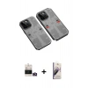 MARSİLYAN™- iPhone 14 Pro Max Kılıf Ufuk Doku Prime - Siyah Bilvis 3D Mat Cam Ekran Koruyucu + Gold Bilvis Titan Kamera Lens