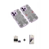 MARSİLYAN™- iPhone 14 Pro Max Kılıf Ufuk Doku Prime - Siyah Bilvis 3D Mat Cam Ekran Koruyucu + Bilvis Titan Kamera Lens - GS