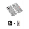 MARSİLYAN™- iPhone 14 Pro Max Kılıf Ufuk Doku Prime - Siyah Bilvis 3D Mat Cam Ekran Koruyucu + PVD Metal Kamera Lens - TU