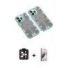 MARSİLYAN™- iPhone 14 Pro Max Kılıf Ufuk Doku Prime - Siyah Bilvis 3D Mat Cam Ekran Koruyucu + PVD Metal Kamera Lens - TU