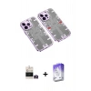 MARSİLYAN™- iPhone 14 Pro Max Kılıf Ufuk Doku Prime - Siyah Bilvis 5in1 3D Magic Cam Ekran Koruyucu + Bilvis Titan Kamera Lens - GD