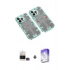 MARSİLYAN™- iPhone 14 Pro Max Kılıf Ufuk Doku Prime - Siyah Bilvis 5in1 3D Magic Cam Ekran Koruyucu + Bilvis Titan Kamera Lens - GD
