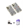 MARSİLYAN™- iPhone 14 Pro Max Kılıf Ufuk Doku Prime - Siyah Bilvis 5in1 3D Magic Cam Ekran Koruyucu + Bilvis Titan Kamera Lens - SH