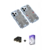 MARSİLYAN™- iPhone 14 Pro Max Kılıf Ufuk Doku Prime - Siyah Bilvis 5in1 3D Magic Cam Ekran Koruyucu + Raze Metal Kamera Lens - GD