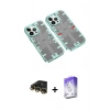 MARSİLYAN™- iPhone 14 Pro Max Kılıf Ufuk Doku Prime - Siyah Bilvis 5in1 3D Magic Cam Ekran Koruyucu + Raze Metal Kamera Lens - GD