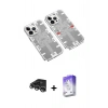 MARSİLYAN™- iPhone 14 Pro Max Kılıf Ufuk Doku Prime - Siyah Bilvis 5in1 3D Magic Cam Ekran Koruyucu + Raze Metal Kamera Lens - GS