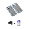 MARSİLYAN™- iPhone 14 Pro Max Kılıf Ufuk Doku Prime - Siyah Bilvis 5in1 3D Magic Cam Ekran Koruyucu + Raze Metal Kamera Lens - GS