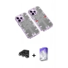 MARSİLYAN™- iPhone 14 Pro Max Kılıf Ufuk Doku Prime - Siyah Bilvis 5in1 3D Magic Cam Ekran Koruyucu + Raze Metal Kamera Lens - GS