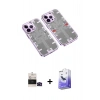MARSİLYAN™- iPhone 14 Pro Max Kılıf Ufuk Doku Prime - Siyah Bilvis 5in1 5D Magic Hayalet Cam Ekran Koruyucu + Bilvis Titan Kamera Lens - SH